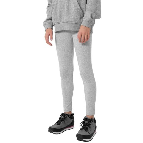 Legginsy dla dziewczynki 4F chłodny jasny szary melanż HJZ22 JLEG001 27M Legginsy dla dziewczynki 4F chłodny jasny szary melanż HJZ22 JLEG001 27M