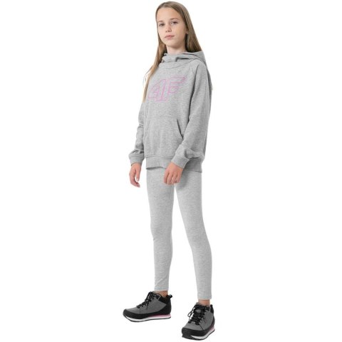 Legginsy dla dziewczynki 4F chłodny jasny szary melanż HJZ22 JLEG001 27M Legginsy dla dziewczynki 4F chłodny jasny szary melanż HJZ22 JLEG001 27M