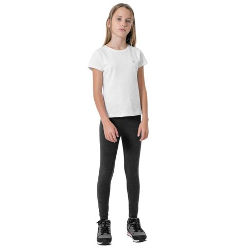 Legginsy dla dziewczynki 4F średni szary melanż HJZ22 JLEG001 24M Legginsy dla dziewczynki 4F średni szary melanż HJZ22 JLEG001 24M