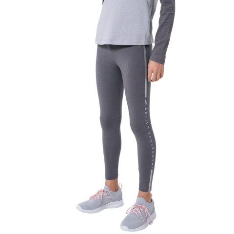 Legginsy dla dziewczynki 4F szare HJZ22 JLEG002 23S Legginsy dla dziewczynki 4F szare HJZ22 JLEG002 23S