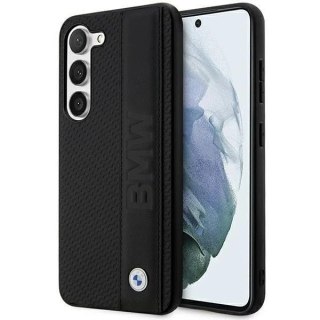 Etui BMW do Samsung Galaxy S23+ Plus HardCase Leather Textured & Stripe czarny