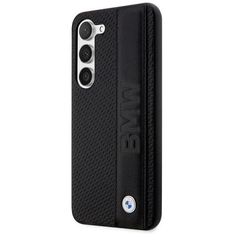 Etui BMW do Samsung Galaxy S23+ Plus HardCase Leather Textured & Stripe czarny