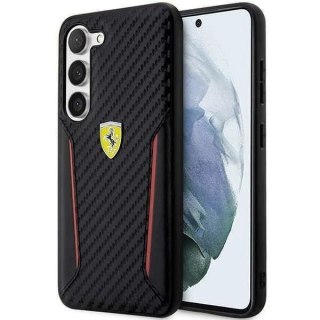 Etui Ferrari do Samsung Galaxy S23 HardCase Carbon Contrast Edges czarny