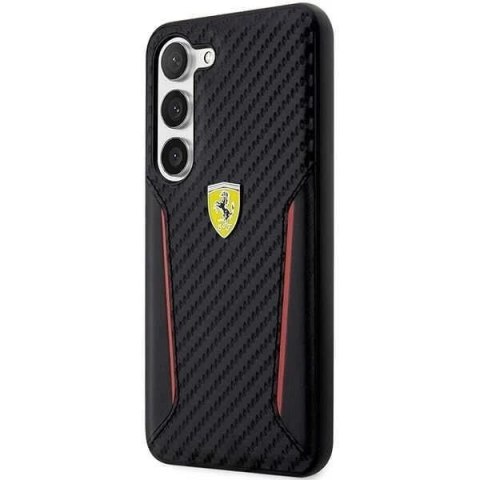 Etui Ferrari do Samsung Galaxy S23 HardCase Carbon Contrast Edges czarny