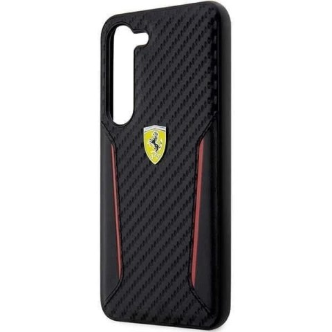 Etui Ferrari do Samsung Galaxy S23 HardCase Carbon Contrast Edges czarny