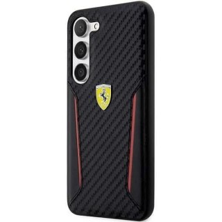 Etui Ferrari do Samsung Galaxy S23+ Plus HardCase Carbon Contrast Edges czarny