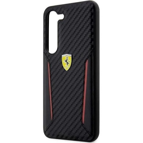 Etui Ferrari do Samsung Galaxy S23+ Plus HardCase Carbon Contrast Edges czarny