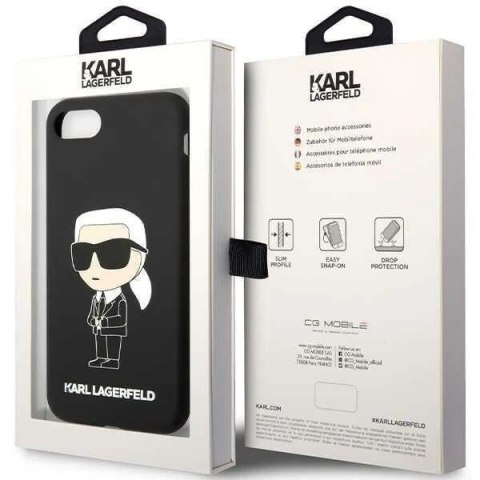 Etui ochronne na telefon Karl Lagerfeld KLHCI8SNIKBCK do Apple iPhone 7/8/ SE 2020/2022 hardcase czarny/black Silicone Ikonik