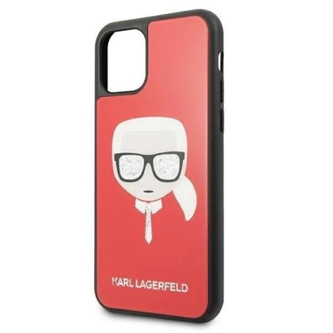 Etui ochronne na telefon Karl Lagerfeld KLHCN65DLHRE do Apple iPhone 11 Pro Max czerwony/red Iconic Glitter Karl`s Head