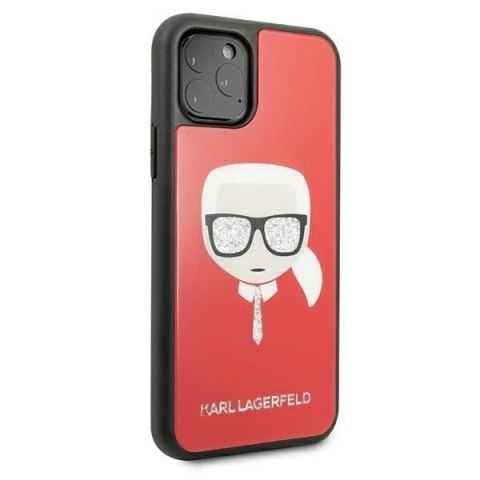 Etui ochronne na telefon Karl Lagerfeld KLHCN65DLHRE do Apple iPhone 11 Pro Max czerwony/red Iconic Glitter Karl`s Head