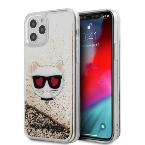 Etui ochronne na telefon Karl Lagerfeld KLHCP12LLCGLGO do Apple iPhone 12 Pro Max 6,7" złoty/gold hardcase Liquid Glitter Choupe