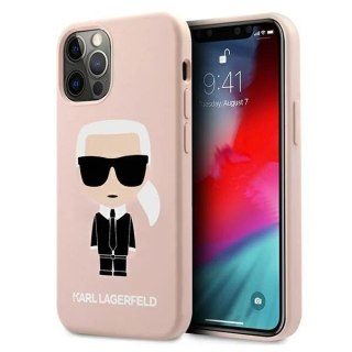Etui ochronne na telefon Karl Lagerfeld KLHCP12LSLFKPI do Apple iPhone 12 Pro Max 6,7" hardcase jasnoróżowy/light pink Silicone 