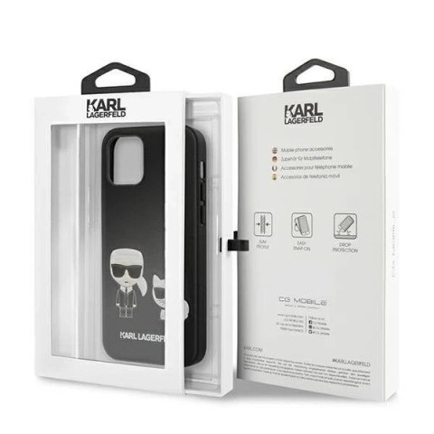 Etui ochronne na telefon Karl Lagerfeld KLHCP12MPCUSKCBK do Apple iPhone 12 Pro / 12 6,1" czarny/black hardcase Ikonik Karl & Ch