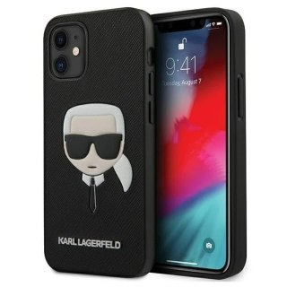 Etui ochronne na telefon Karl Lagerfeld KLHCP12MSAKHBK do Apple iPhone 12 Pro / 12 6,1" czarny/black hardcase Saffiano Ikonik Ka
