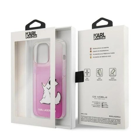 Etui ochronne na telefon Karl Lagerfeld KLHCP13XCFNRCPI do Apple iPhone 13 Pro Max 6,7" hardcase różowy/pink Choupette Fun