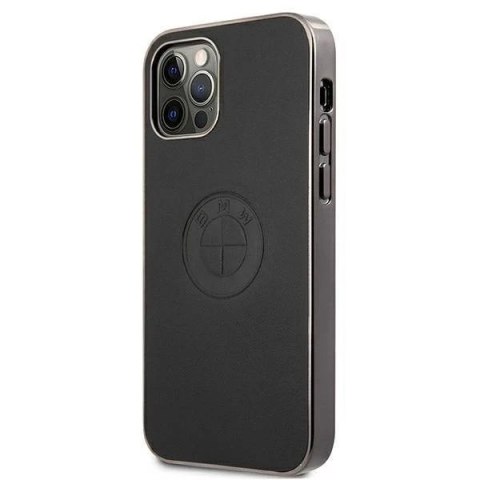 Etui BMW BMHCP12LREELK do iPhone 12 Pro Max 6,7" hardcase Leather Emboss czarny/black