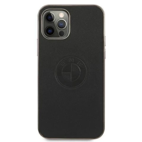 Etui BMW BMHCP12LREELK do iPhone 12 Pro Max 6,7" hardcase Leather Emboss czarny/black