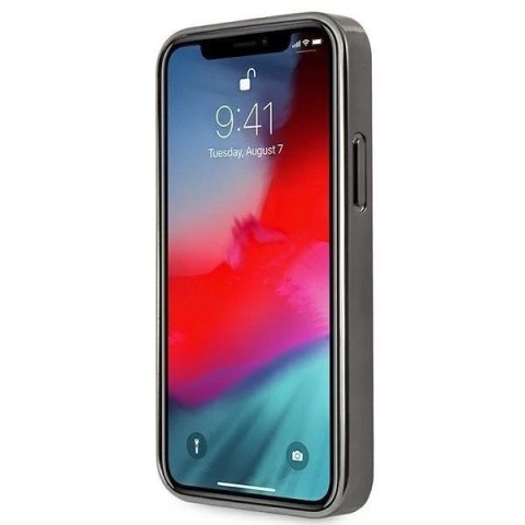 Etui BMW BMHCP12LREELK do iPhone 12 Pro Max 6,7" hardcase Leather Emboss czarny/black