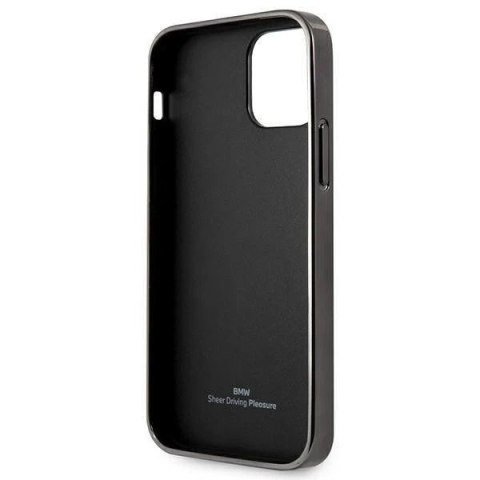 Etui BMW BMHCP12LREELK do iPhone 12 Pro Max 6,7" hardcase Leather Emboss czarny/black
