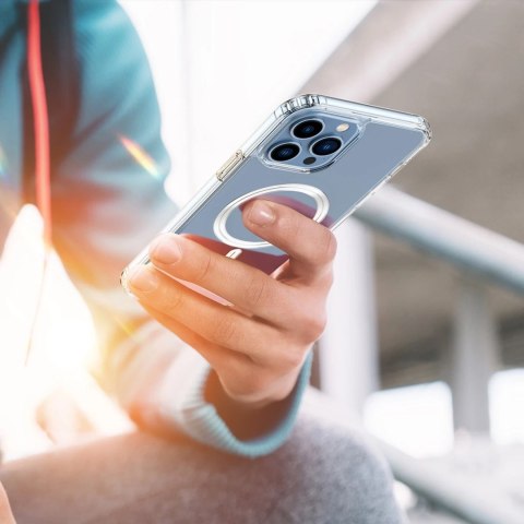 Etui Dux Ducis Clin magnetyczne do iPhone 12 Pro Max kompatybilne z MagSafe przezroczysty