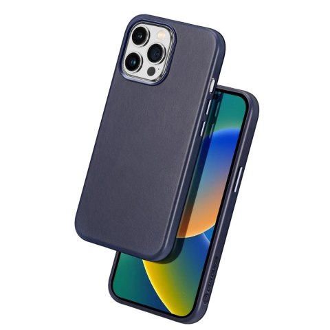 Etui Dux Ducis Naples do iPhone 14 Pro Max magnetyczny skórzany pokrowiec MagSafe niebieskie