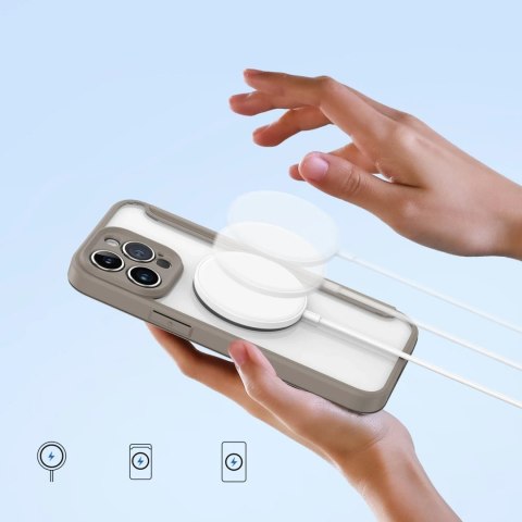 Etui Dux Ducis Skin X Pro do iPhone 14 Pro Max magnetyczny pokrowiec MagSafe z klapką beżowy