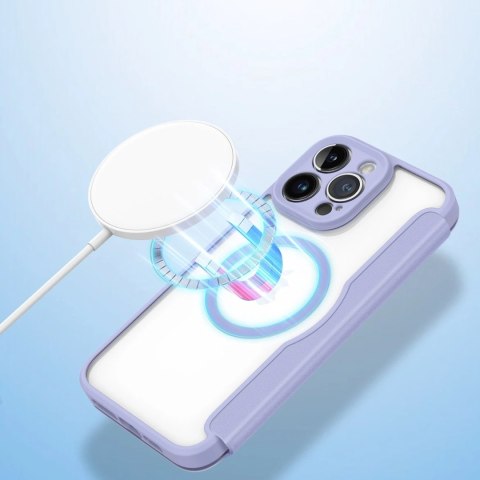 Etui Dux Ducis Skin X Pro do iPhone 14 Pro Max magnetyczny pokrowiec MagSafe z klapką fioletowy