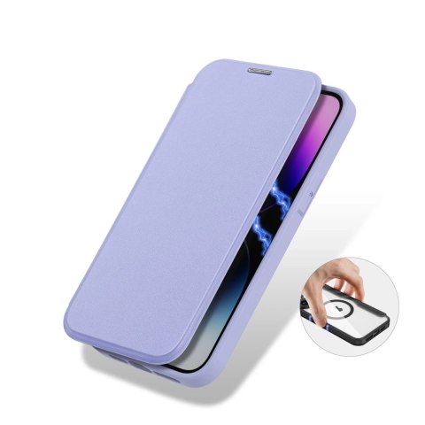 Etui Dux Ducis Skin X Pro do iPhone 14 Pro Max magnetyczny pokrowiec MagSafe z klapką fioletowy