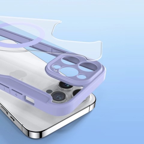 Etui Dux Ducis Skin X Pro do iPhone 14 Pro Max magnetyczny pokrowiec MagSafe z klapką fioletowy