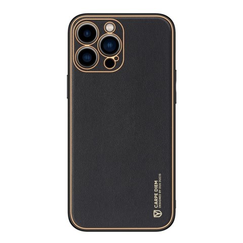 Etui Dux Ducis Yolo do iPhone 14 Pro Max elegancki pokrowiec ze skóry ekologicznej czarny