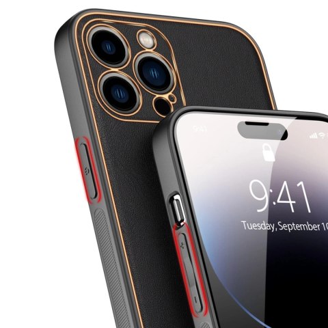 Etui Dux Ducis Yolo do iPhone 14 Pro Max elegancki pokrowiec ze skóry ekologicznej czarny