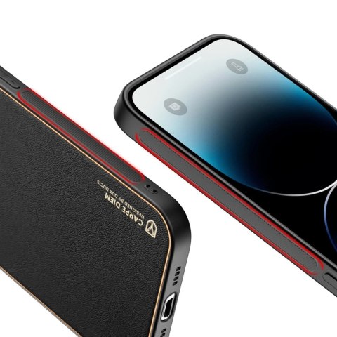 Etui Dux Ducis Yolo do iPhone 14 Pro Max elegancki pokrowiec ze skóry ekologicznej czarny