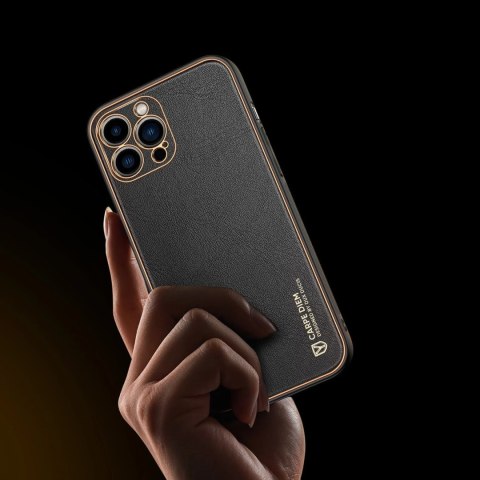 Etui Dux Ducis Yolo do iPhone 14 Pro Max elegancki pokrowiec ze skóry ekologicznej czarny