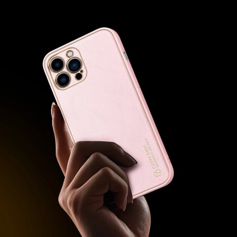 Etui Dux Ducis Yolo do iPhone 14 Pro Max elegancki pokrowiec ze skóry ekologicznej różowy