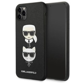 Etui Karl Lagerfeld KLHCN65SAKICKCBK do iPhone 11 Pro Max 6,5" hardcase Saffiano Karl&Choupette Head