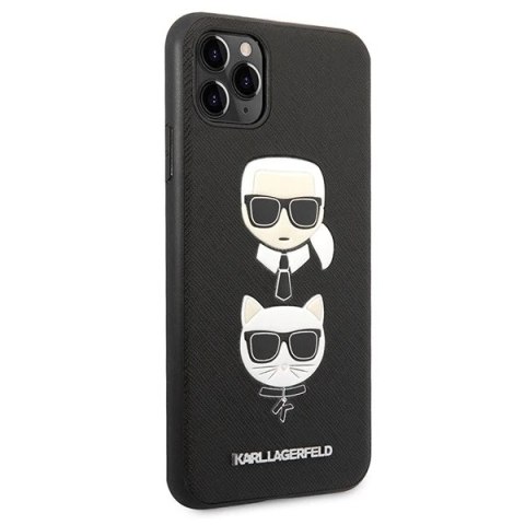 Etui Karl Lagerfeld KLHCN65SAKICKCBK do iPhone 11 Pro Max 6,5" hardcase Saffiano Karl&Choupette Head