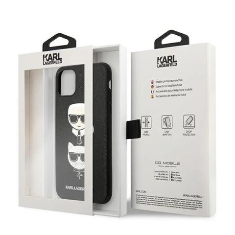 Etui Karl Lagerfeld KLHCN65SAKICKCBK do iPhone 11 Pro Max 6,5" hardcase Saffiano Karl&Choupette Head