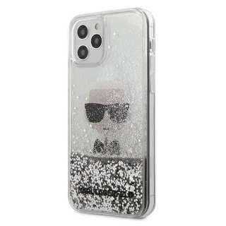 Etui Karl Lagerfeld KLHCP12LGLIKSL do iPhone 12 Pro Max 6,7" hardcase Ikonik Liquid Glitter srebrny/silver