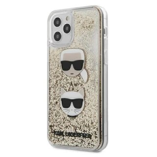 Etui Karl Lagerfeld KLHCP12LKCGLGO do iPhone 12 Pro Max 6,7" hardcase Liquid Glitter Karl&Choupette złoty/gold