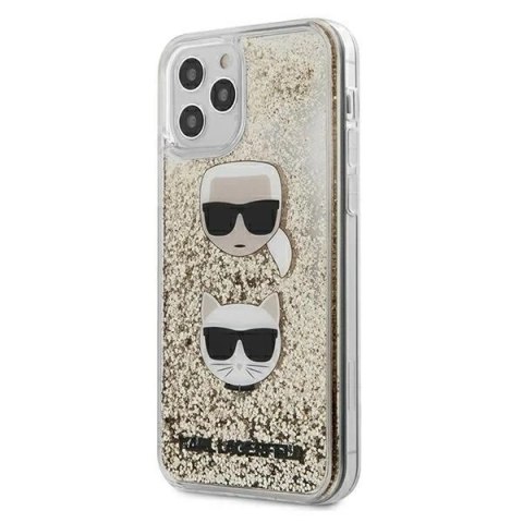 Etui Karl Lagerfeld KLHCP12LKCGLGO do iPhone 12 Pro Max 6,7" hardcase Liquid Glitter Karl&Choupette złoty/gold