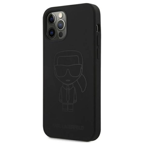 Etui Karl Lagerfeld KLHCP12LSILTTBK do iPhone 12 Pro Max 6,7" Silicone Ikonik Outline
