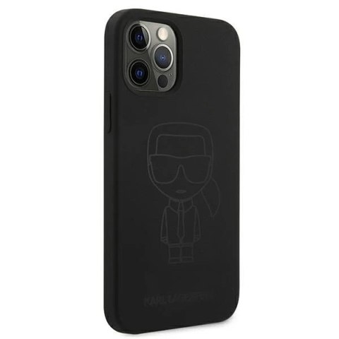 Etui Karl Lagerfeld KLHCP12LSILTTBK do iPhone 12 Pro Max 6,7" Silicone Ikonik Outline