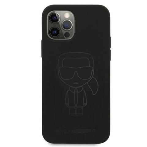 Etui Karl Lagerfeld KLHCP12LSILTTBK do iPhone 12 Pro Max 6,7" Silicone Ikonik Outline
