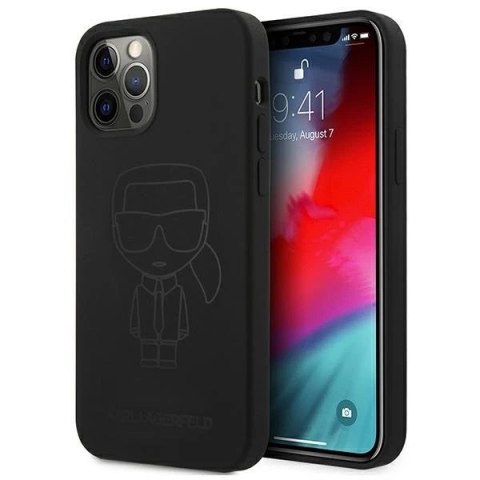 Etui Karl Lagerfeld KLHCP12LSILTTBK do iPhone 12 Pro Max 6,7" Silicone Ikonik Outline