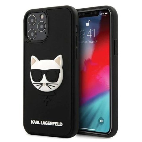 Etui Karl Lagerfeld KLHCP12MCH3DBK do iPhone 12 /12 Pro 6,1" hardcase 3D Rubber Choupette