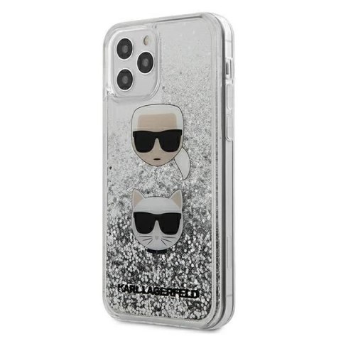 Etui Karl Lagerfeld KLHCP12MKCGLSL do iPhone 12/12 Pro 6,1" hardcase Liquid Glitter Karl&Choupette