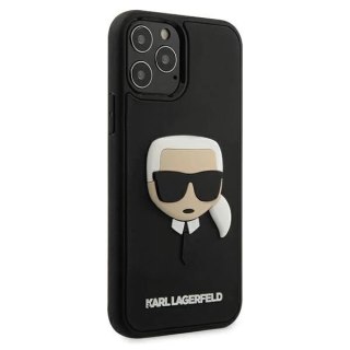 Etui Karl Lagerfeld KLHCP12MKH3DBK do iPhone 12 /12 Pro 6,1 hardcase 3D Rubber Karl`s Head