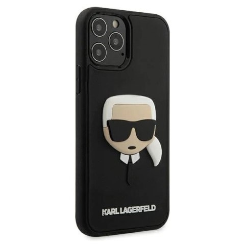 Etui Karl Lagerfeld KLHCP12MKH3DBK do iPhone 12 /12 Pro 6,1 hardcase 3D Rubber Karl`s Head