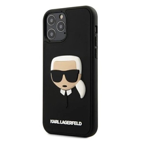 Etui Karl Lagerfeld KLHCP12MKH3DBK do iPhone 12 /12 Pro 6,1 hardcase 3D Rubber Karl`s Head