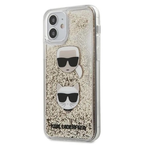 Etui Karl Lagerfeld KLHCP12SKCGLGO do iPhone 12 mini 5,4" hardcase Liquid Glitter Karl&Choupette